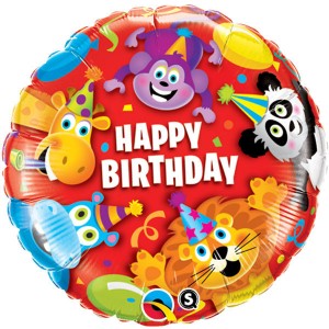 18" Foil Birthday Party Animals (pkgd.), QF18RI14182 (0) <10 個/包>