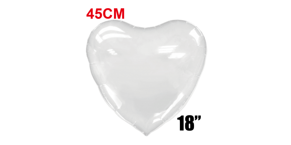 SAG-Clear Heart Shape 45 cm(18”) / Helium (10ct) , SAG-CH-10102 