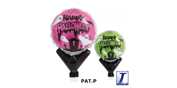 Upright Balloon 5"/ Printed_Halloween Ghost Pink & Green (Non-Pkgd.), TK-UPB-I810558 