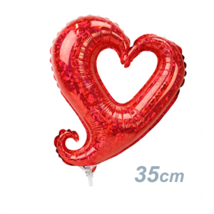 Betallic Foil - 14" (35cm) Chain of Hearts - Red / Holographic (Mini Shape), B-14-19125