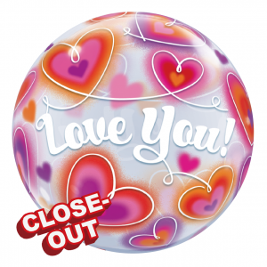 Bubble 22" Love You Doodle Hearts (Pkgd.), QBB-34072 (D) 