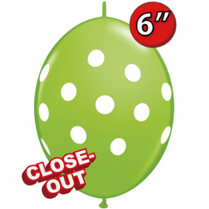 6" QuickLink* Big Polka Dots (CX) - Lime Green (50ct) , QL06LI32024(C)-L (D) 