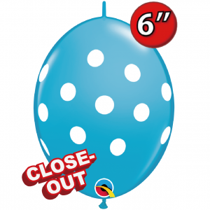 6" QuickLink* Big Polka Dots (CX) - Robin's Egg (50ct) , QL06LI32024(C)-R (D) 