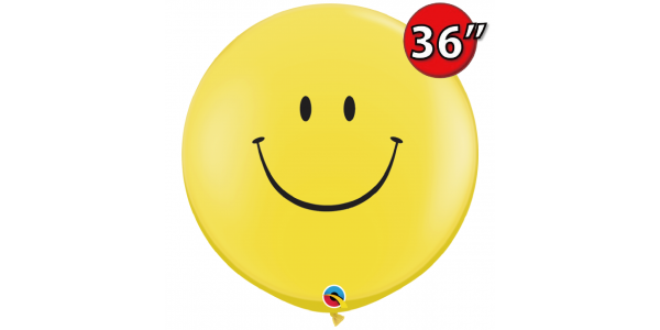 36" (3') Smile Face (BL)  - Yellow (2ct) _318 , QL36RI29211 (3)