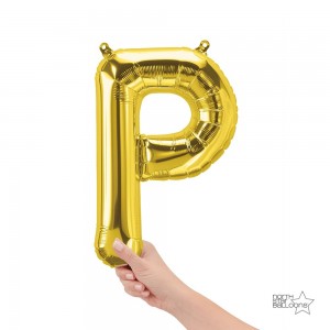 Northstar Foil - 16" Letter "P" - Gold / Mini Shape _ Air / Valved (Pkgd.), NS-16-59526G