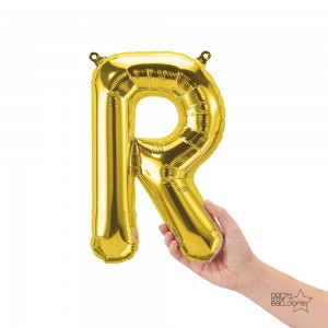 Northstar Foil - 16" Letter "R" - Gold / Mini Shape _ Air / Valved (Pkgd.), NS-16-59530G