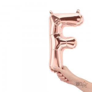 Northstar Foil - 16" Letter "F" - RoseGold / Mini Shape _ Air / Valved (Pkgd.), NS-16-59714R