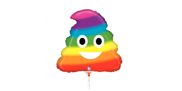 Betallic Foil -Mini Shape- 14" Emoji Rainbow Poo , B-14-19681