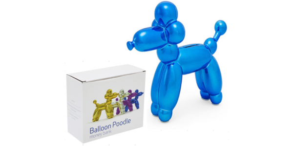 Balloon Dog Poodle 特式氣球擺設 - Money Bank 錢甖 _藍色, MBH25053