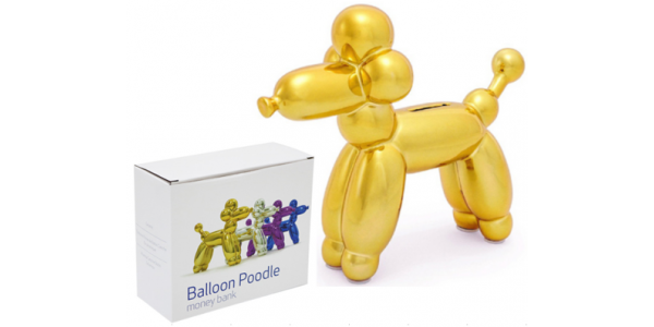 Balloon Dog Poodle 特式氣球擺設 - Money Bank 錢甖 _金色, MBH25013