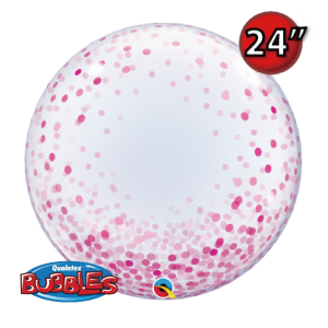 Deco Bubble 24" Pink Confetti Dots (Pkgd.), QBDECO-57790 (0) <10 個/包>