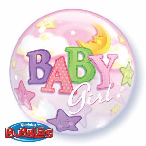 Bubble 22" Baby Girl Moon & Stars (Pkgd.), QBB-23598 (0) <10 個/包>