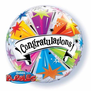 Bubble 22" Congratulations Banner Blas (Pkgd.), QBB-41190 (0) <10 Pcs/Bag>
