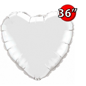 Foil Heart 36" Silver (Non-Pkgd.), QF36HP12659 (0) <10 Pcs/包>