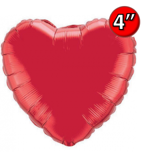 Foil Heart 4" Ruby Red / Air Fill (Non-Pkgd.), QF04HP23402 (0) <10 Pcs/包>