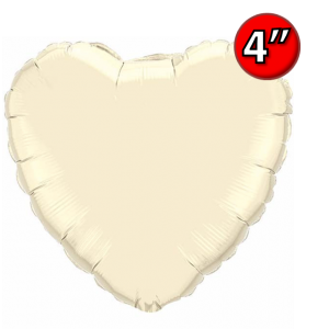 Foil Heart 4" Pearl Ivory / Air Fill (Non-Pkgd.), QF04HP27165 (0) <10 Pcs/包>