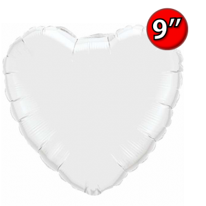 Foil Heart 9" White / Air Fill (Non-Pkgd.), QF09HP24111 (0) <10 Pcs/包>