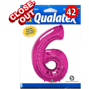 Qualatex _ 42" Number 【6】Magenta 桃紅色數字 (Pkgd.), QF42NP30575