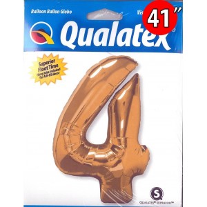 Qualatex _ 41" Number【4】Metallic Gold 金色數字 (Pkgd.), QF41NP30485