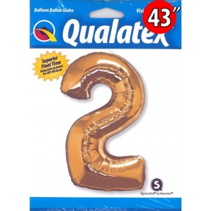 Qualatex _ 43" Number【2】Metallic Gold 金色數字 (Pkgd.), QF43NP30477 
