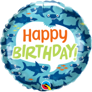 18" Foil Birthday Fun Sharks (Pkgd.), QF18RI97379 (0) <10 個/包>