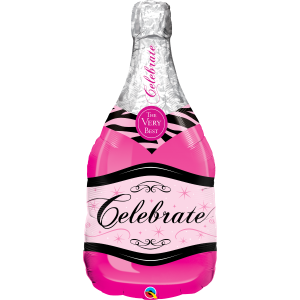 39"  Foil Celebrate Pink Bubbly Wine (non-pkgd.), QF39SI15832 (0) <10 個/包>