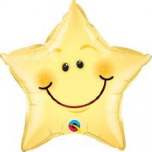 20" Foil Smiley Face Star (pkgd.), QF20SI55394 (2) 