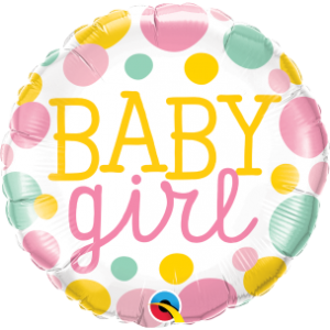 18"Foil Baby Girl Dots  (pkgd.), QF18RI55388 (0) <10 個/包>