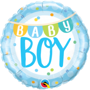18"  Foil Baby Boy Banner & Dots(pkgd.), QF18RI85901 (2) 