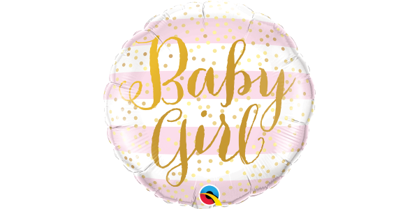 18"  Foil Baby Girl Pink Stripes (pkgd.), QF18RI88004 (2)