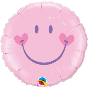 18" Foil Sweet Smile Face - Pink (pkgd.), QF18RI99573 (0) <10 個/包>