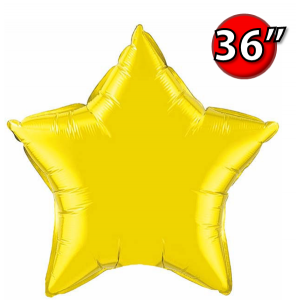 Foil Star 36" Citrine Yellow (Non-Pkgd.), QF36SP22378 (0) <10 Pcs/包>