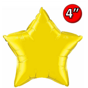 Foil Star 4" Citrine Yellow / Air-Fill (non-pkgd.), QF04SP22882 (0) <10 個/包>