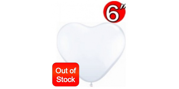 Heart 6" Std White , QL06HS43651 (2) (Out of Stock) /Q10