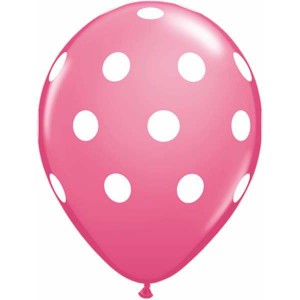 11" Big Polka Dots (TW) - Rose (50ct) , QL11RI37222 (0)