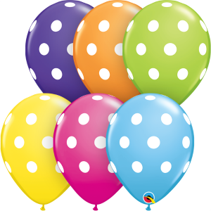 11" Big Polka Dots (TW) - Tropical Assortment (50ct) , QL11RI85066 (0)
