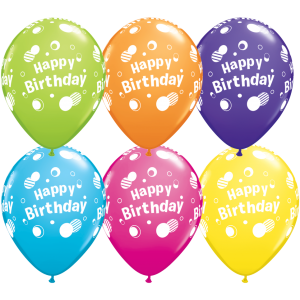 11" Happy Birthday Polka Dots (TW) - Tropical Assortment (50ct) , QL11RI12019 (0)