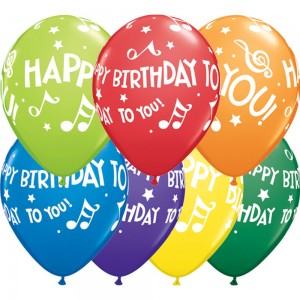 11" Happy Birthday To You Music Notes (TV) - Carnival Assortment (50ct) , QL11RI19068 (0)