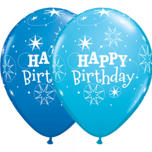 11" Birthday Sparkle (TV) - Dark Blue & Robin's Egg Blue (50ct) , QL11RI41407 (0)