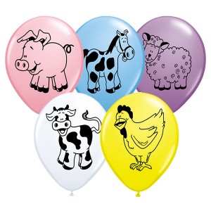 11" Farm Animal Assortment (LBM) - Assorted Color (50ct) , QL11RI37140 (0)