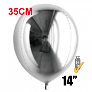 SAG - Silver 4/B.R Balloon 14" (35cm) / Helium (non-pkgd.), SAG-F2366