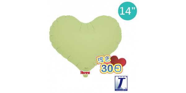 Ibrex Jelly Heart 14" 果凍心形 Pastel Green (Non-Pkgd.), TKF14JHP211522 _220