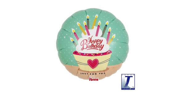 Ibrex Round 14" 圓型 Happy Birthday Cake & candles (Non-Pkgd.), TKF14RI213120