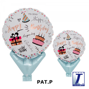 Upright Balloon 5"/ Printed_Happy Birthday Party (Non-Pkgd.), TK-UPB-I810577 <10 個/包>